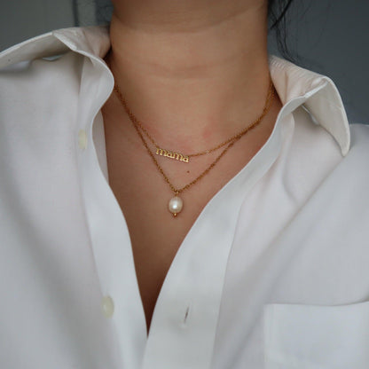 Pearl Drop Necklace - JESSA JEWELRY | GOLD JEWELRY; dainty, affordable gold everyday jewelry. Tarnish free, water-resistant, hypoallergenic. Jewelry for everyday wear