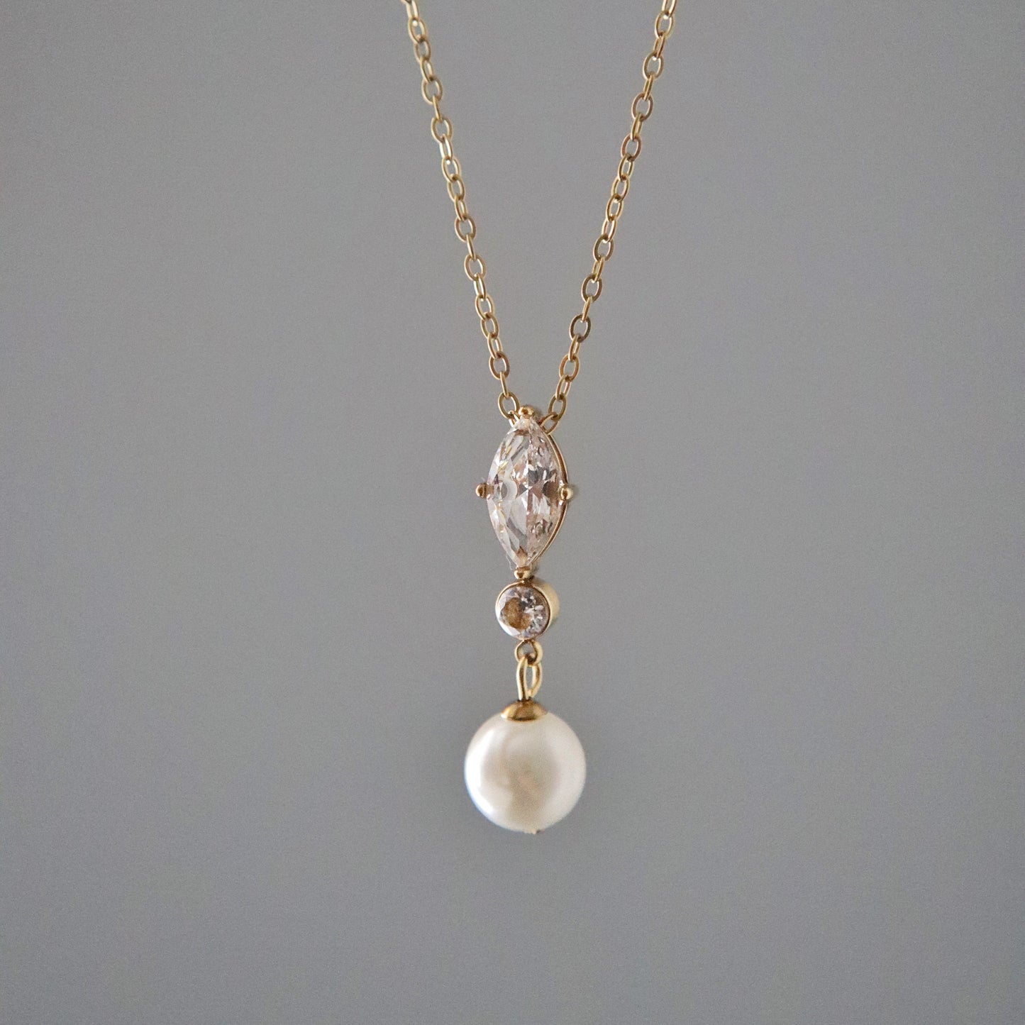 Lia CZ Pearl Necklace