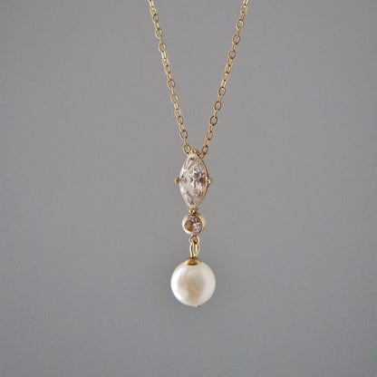 Lia CZ Pearl Necklace