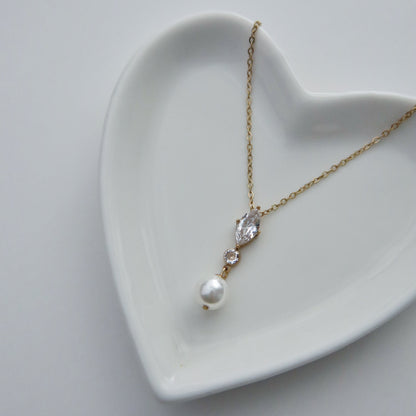 Lia CZ Pearl Necklace