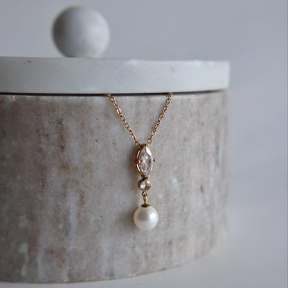 Lia CZ Pearl Necklace