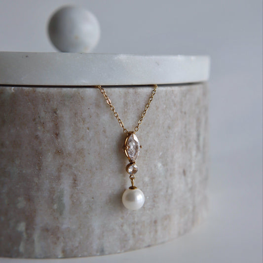 Lia CZ Pearl Necklace