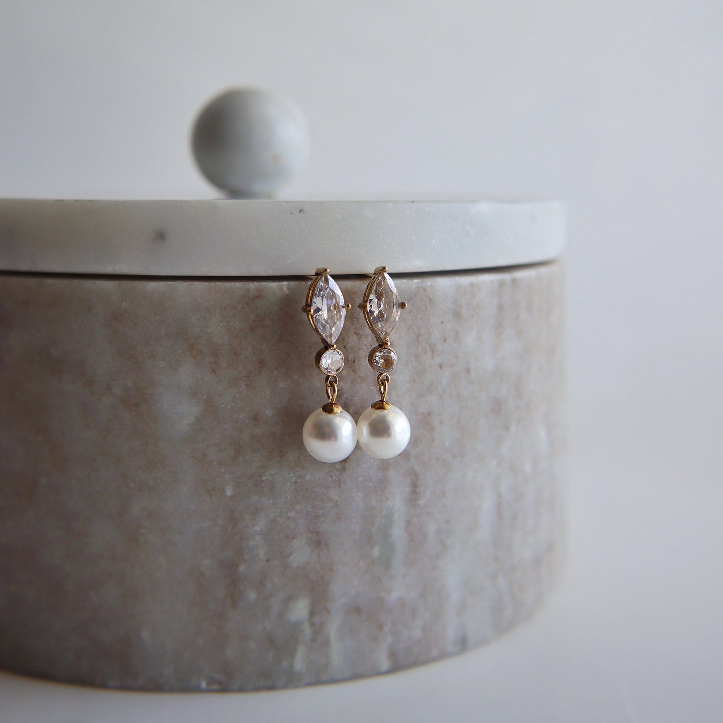 Lia CZ Pearl Drop Earrings | Special Occasion Earrings