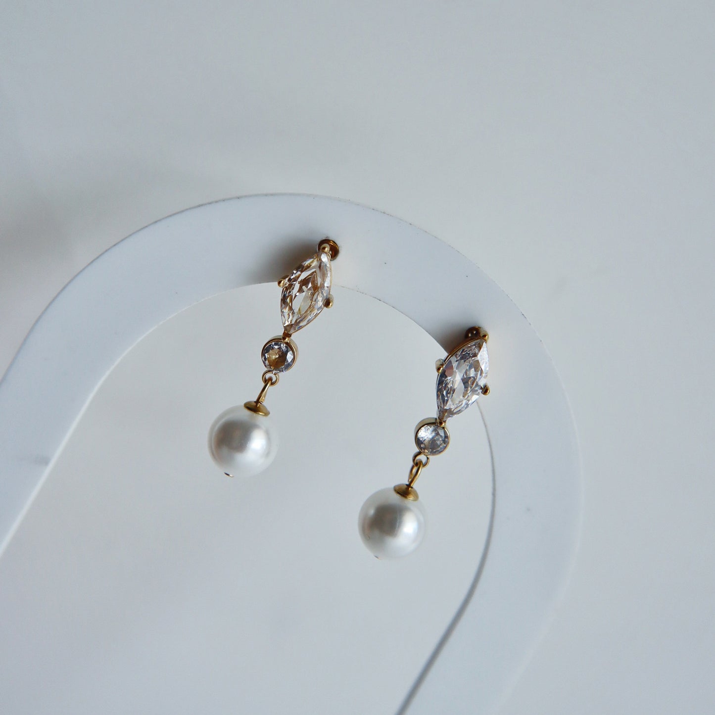 Lia CZ Pearl Drop Earrings | Special Occasion Earrings