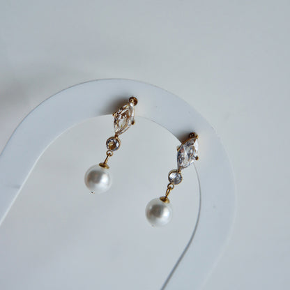 Lia CZ Pearl Drop Earrings | Special Occasion Earrings