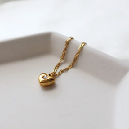 Starry Heart Necklace | Pendant Necklace - JESSA JEWELRY | GOLD JEWELRY; dainty, affordable gold everyday jewelry. Tarnish free, water-resistant, hypoallergenic. Jewelry for everyday wear