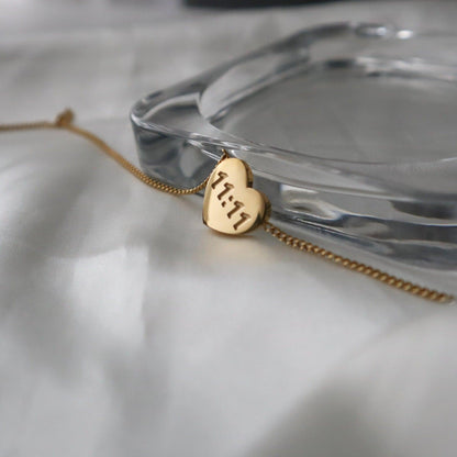 11:11 Heart Necklace | Pendant Necklace - JESSA JEWELRY | GOLD JEWELRY; dainty, affordable gold everyday jewelry. Tarnish free, water-resistant, hypoallergenic. Jewelry for everyday wear