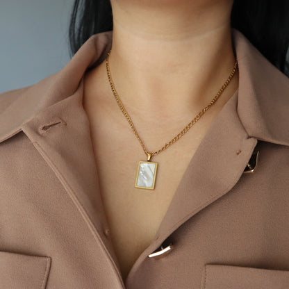 Serenity Necklace | White Shell Pendant