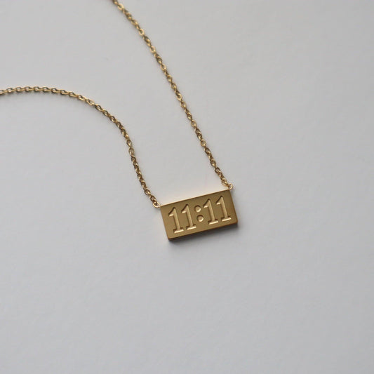 11:11 Necklace | Pendant Necklace - JESSA JEWELRY | GOLD JEWELRY; dainty, affordable gold everyday jewelry. Tarnish free, water-resistant, hypoallergenic. Jewelry for everyday wear