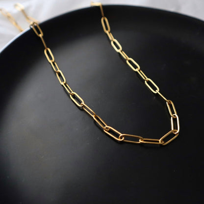 Paperclip Chain - JESSA JEWELRY | GOLD JEWELRY; dainty, affordable gold everyday jewelry. Tarnish free, water-resistant, hypoallergenic. Jewelry for everyday wear