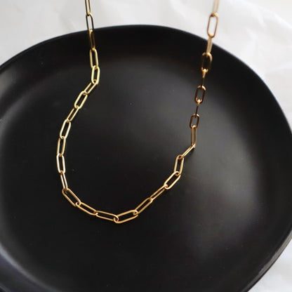 Paperclip Chain - JESSA JEWELRY | GOLD JEWELRY; dainty, affordable gold everyday jewelry. Tarnish free, water-resistant, hypoallergenic. Jewelry for everyday wear