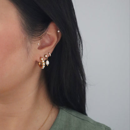 Nori Hoops | Pearl Hoop Earrings