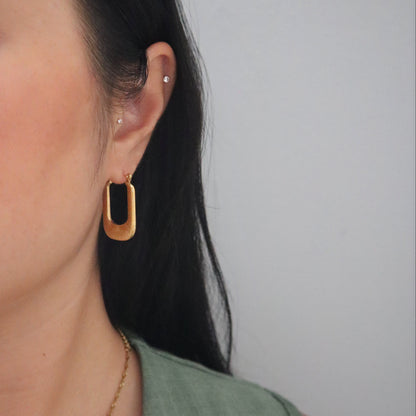 Luna Hoops | Gold Textured Hoops