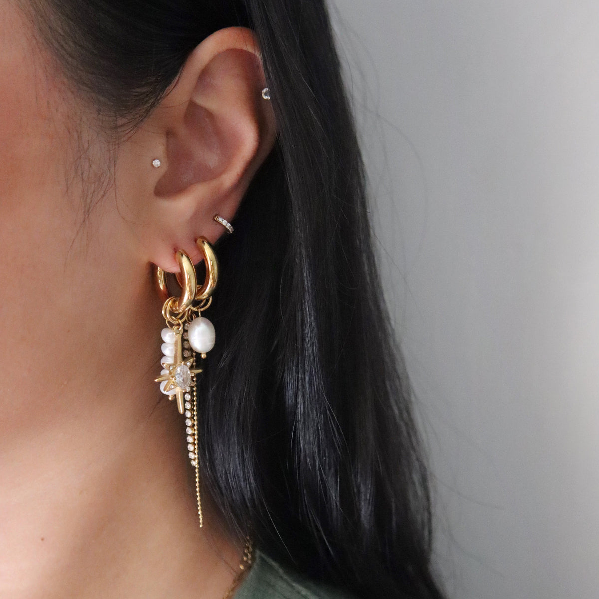 Lucia Hoops | Dangle Charm Hoops