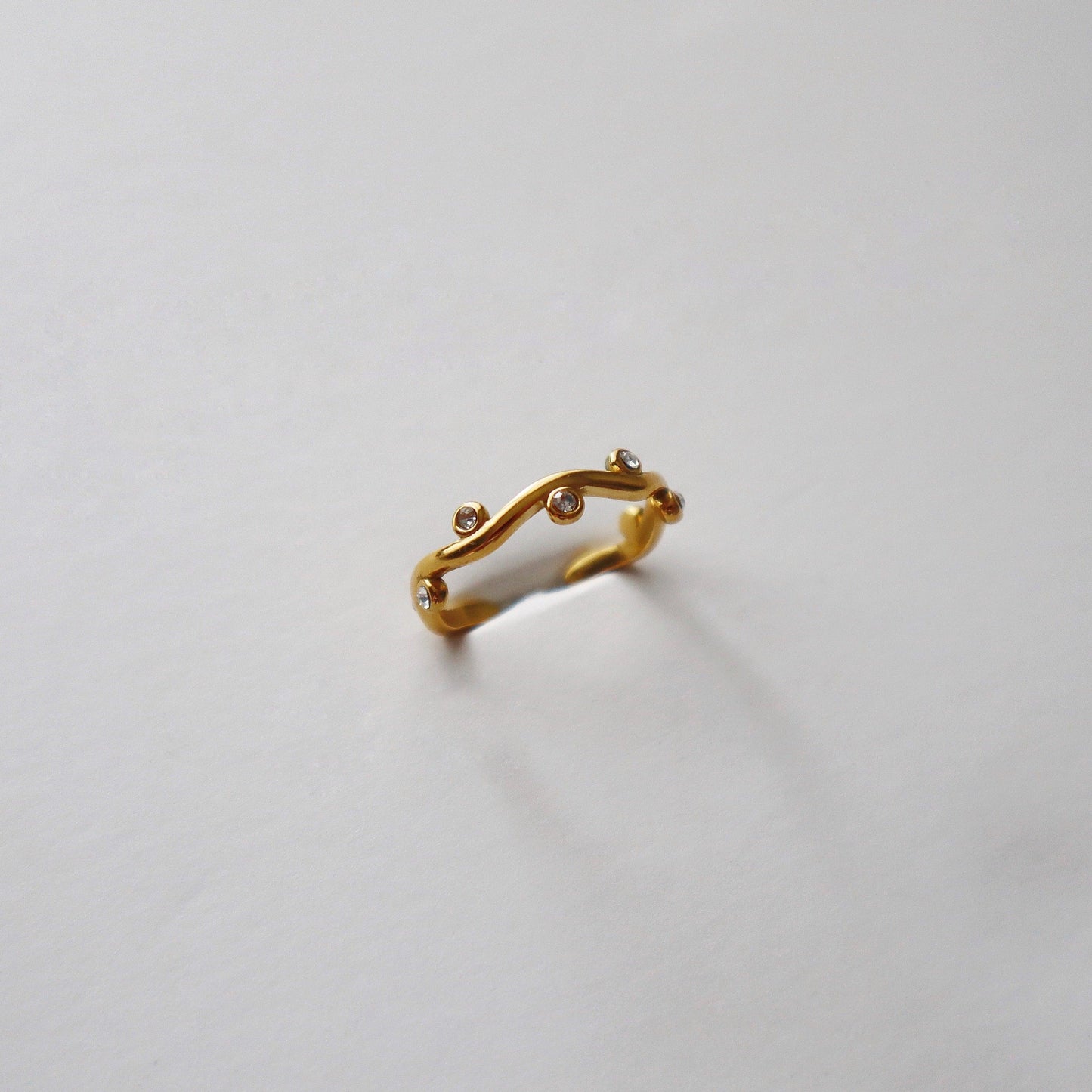 Vine Ring | CZ Adjustable Ring - JESSA JEWELRY | GOLD JEWELRY; dainty, affordable gold everyday jewelry. Tarnish free, water-resistant, hypoallergenic. Jewelry for everyday wear