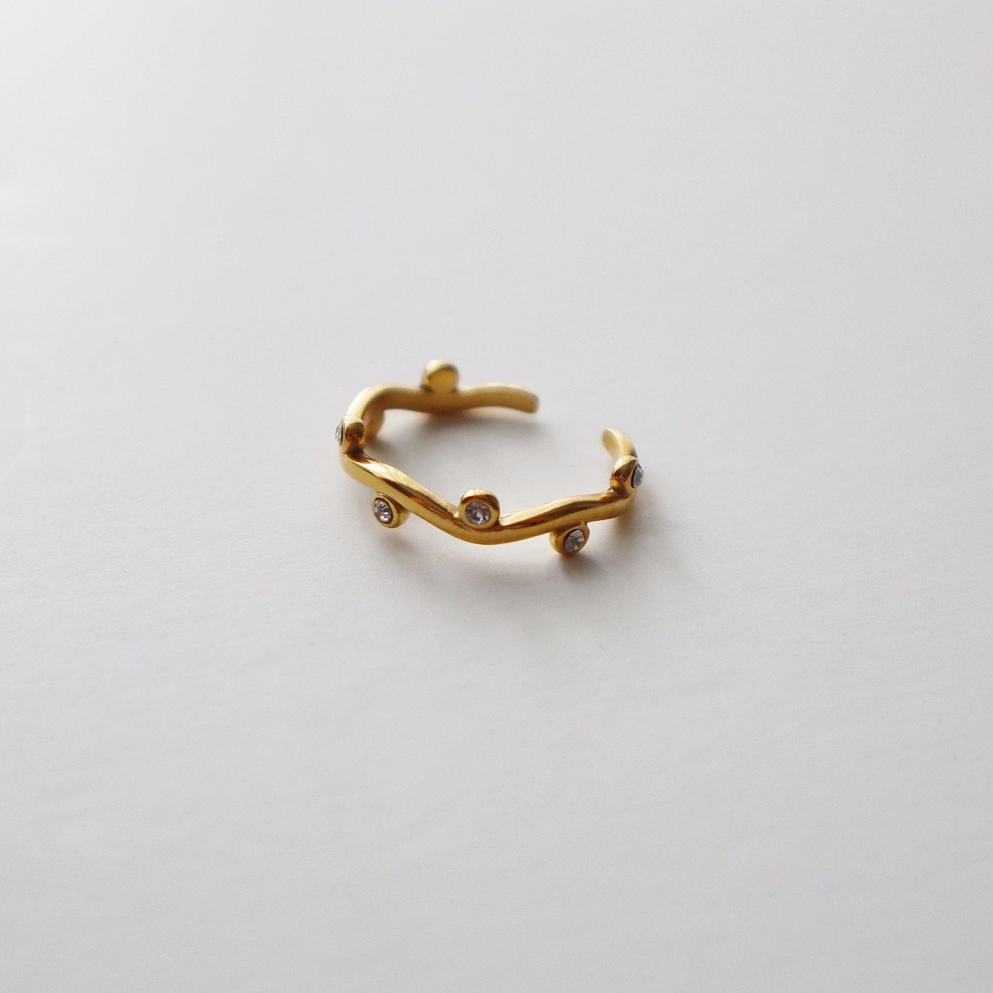 Vine Ring | CZ Adjustable Ring - JESSA JEWELRY | GOLD JEWELRY; dainty, affordable gold everyday jewelry. Tarnish free, water-resistant, hypoallergenic. Jewelry for everyday wear