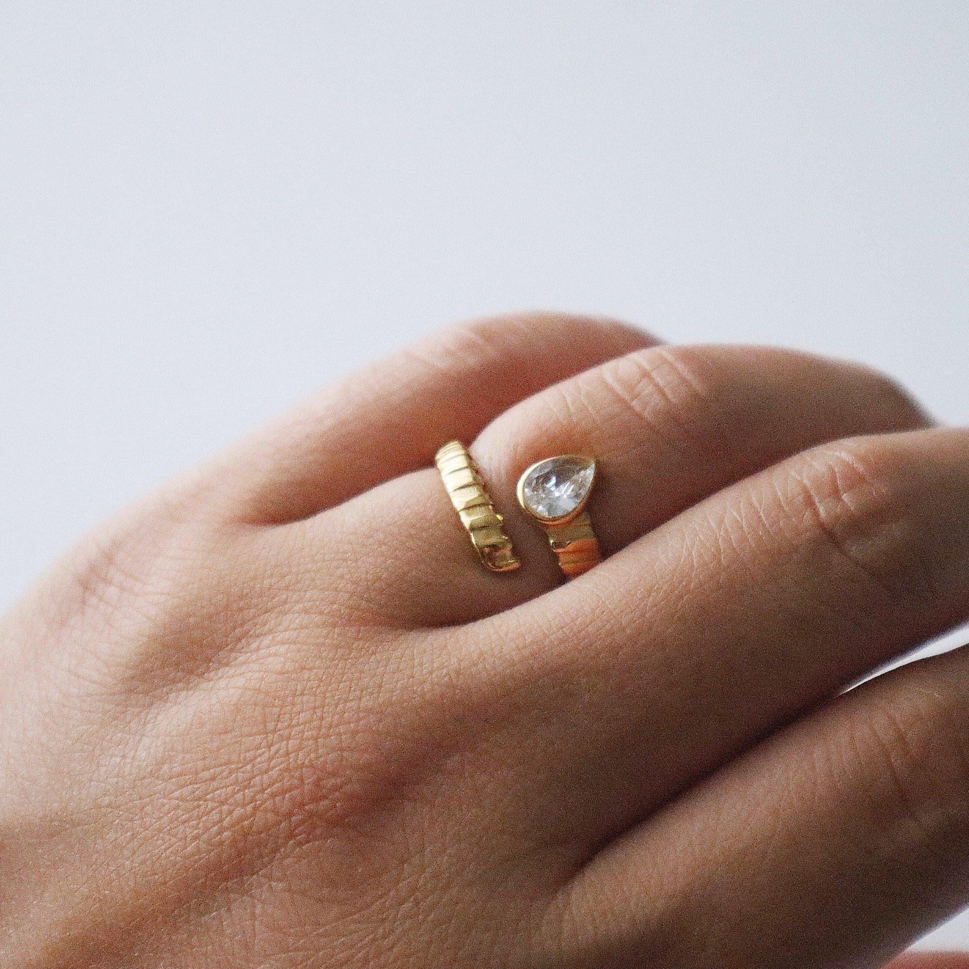 Teardrop Wrap Ring - JESSA JEWELRY | GOLD JEWELRY; dainty, affordable gold everyday jewelry. Tarnish free, water-resistant, hypoallergenic. Jewelry for everyday wear