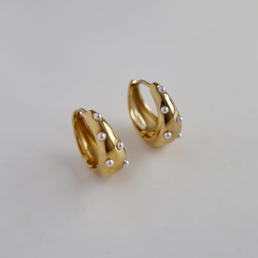 Pearl Accented Hoops