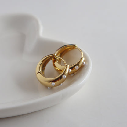Pearl Accented Hoops
