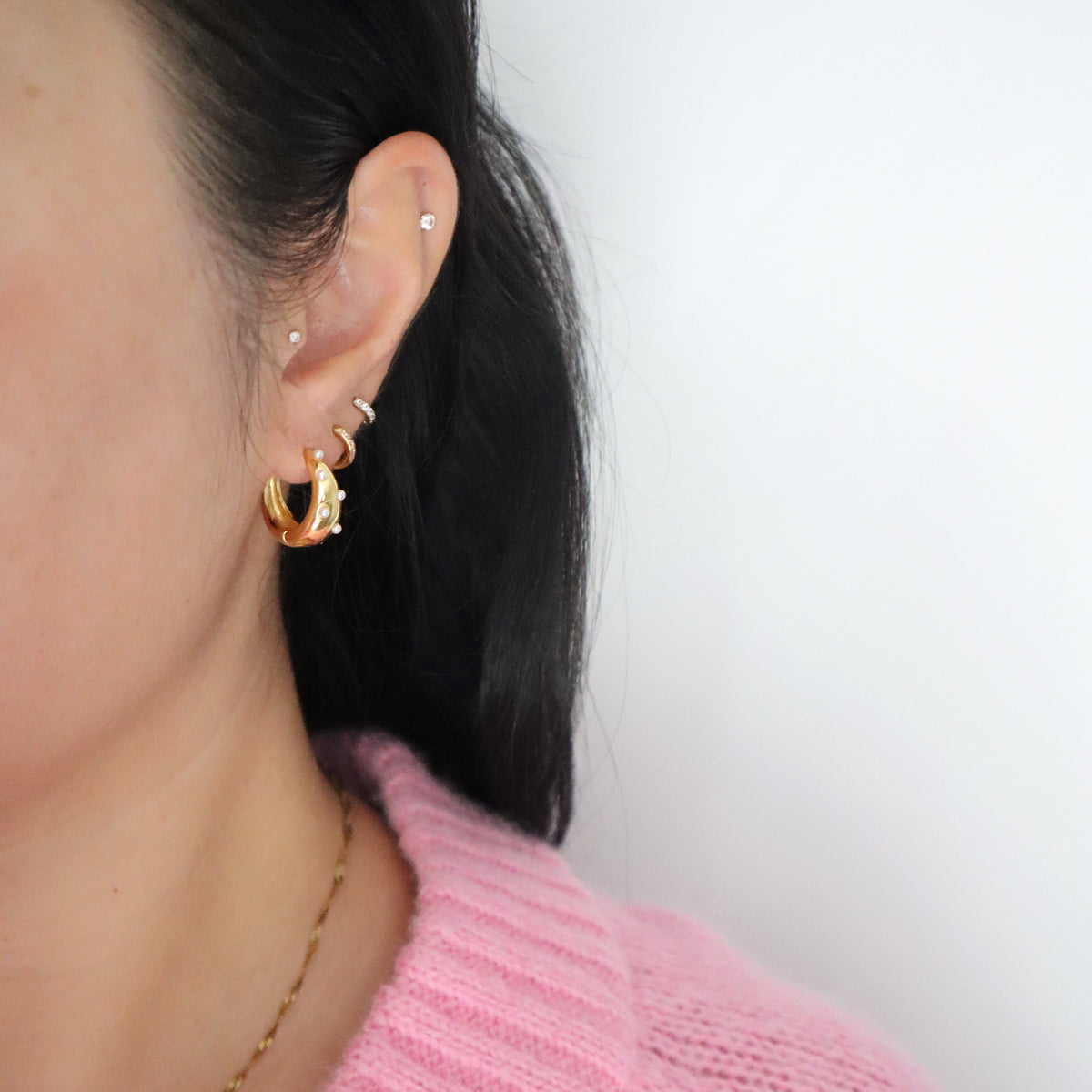 Pearl Accented Hoops