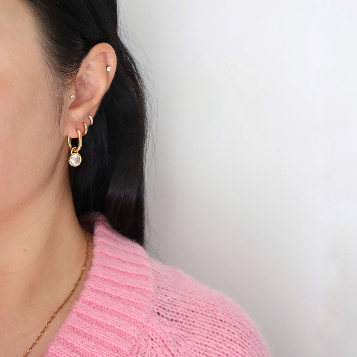 Macy Hoops | Elegant Zirconia Hoops