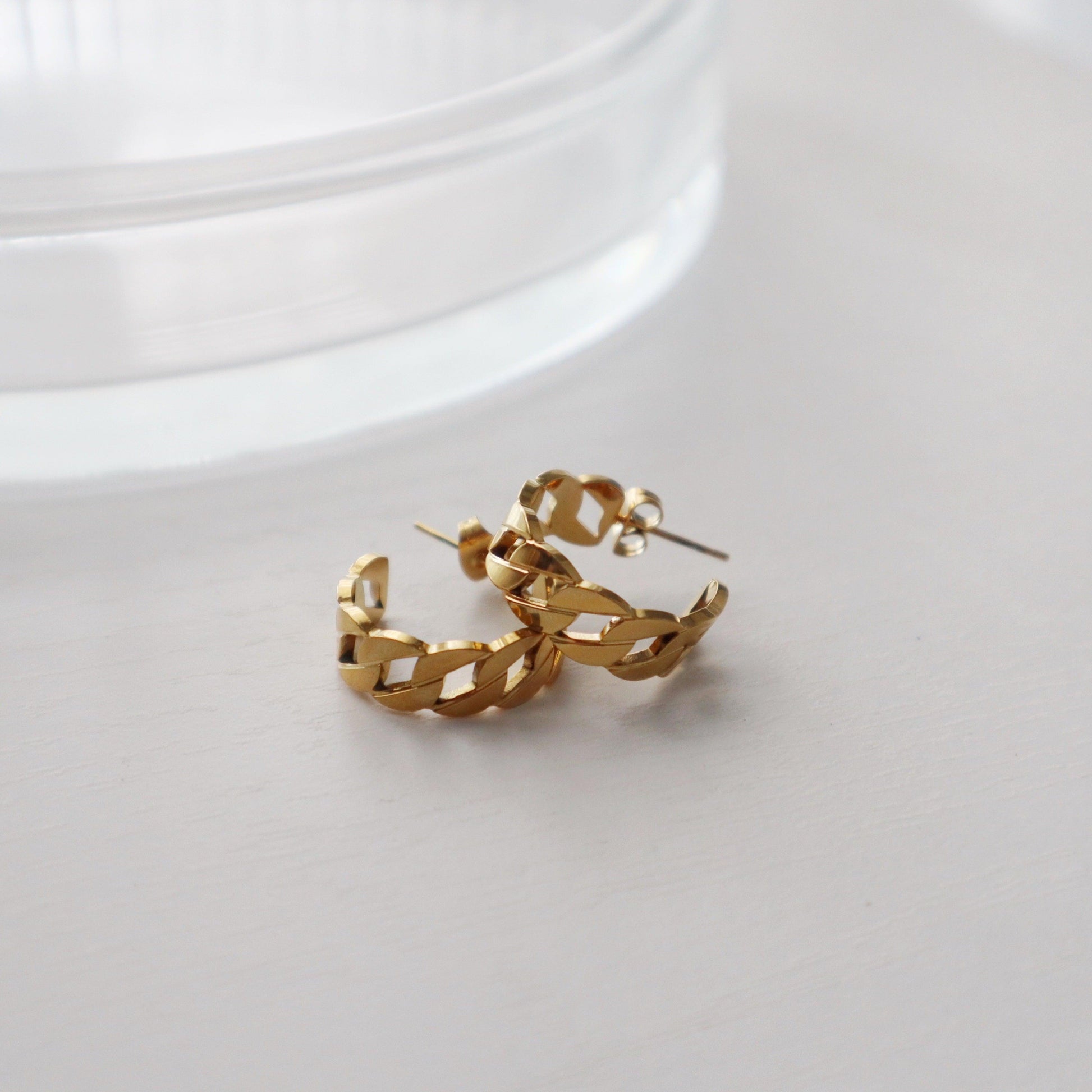 Cora Hoops | Chain Hoops - JESSA JEWELRY | GOLD JEWELRY; dainty, affordable gold everyday jewelry. Tarnish free, water-resistant, hypoallergenic. Jewelry for everyday wear