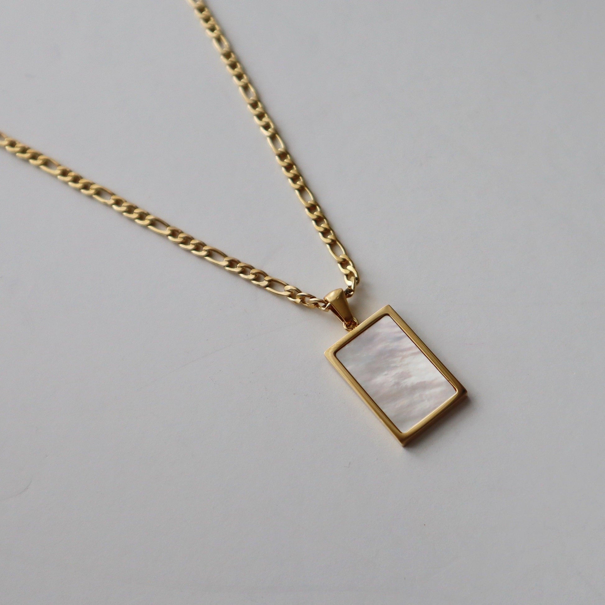 Serenity Necklace | White Shell Pendant - JESSA JEWELRY | GOLD JEWELRY; dainty, affordable gold everyday jewelry. Tarnish free, water-resistant, hypoallergenic. Jewelry for everyday wear
