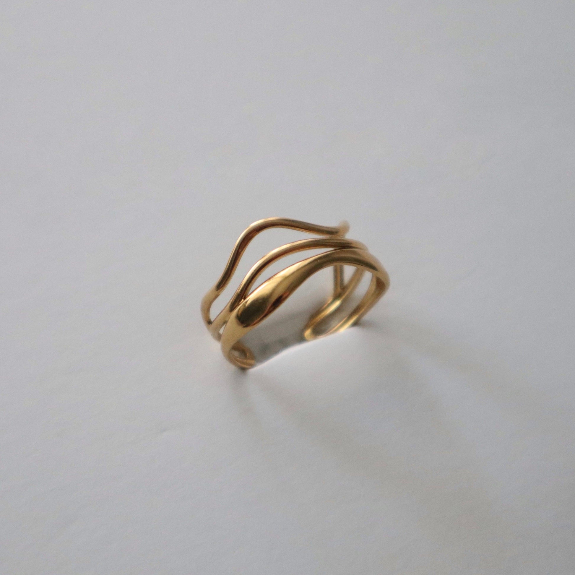 Wavy Ring | Adjustable Multilayer Ring - JESSA JEWELRY | GOLD JEWELRY; dainty, affordable gold everyday jewelry. Tarnish free, water-resistant, hypoallergenic. Jewelry for everyday wear