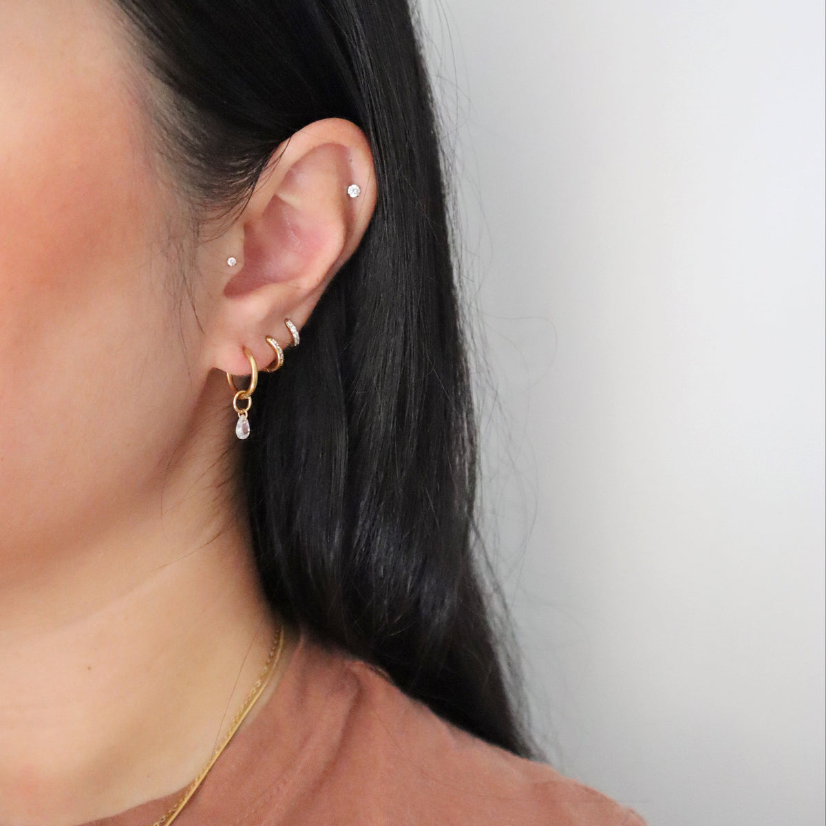 Raye Zirconia Drop Hoops