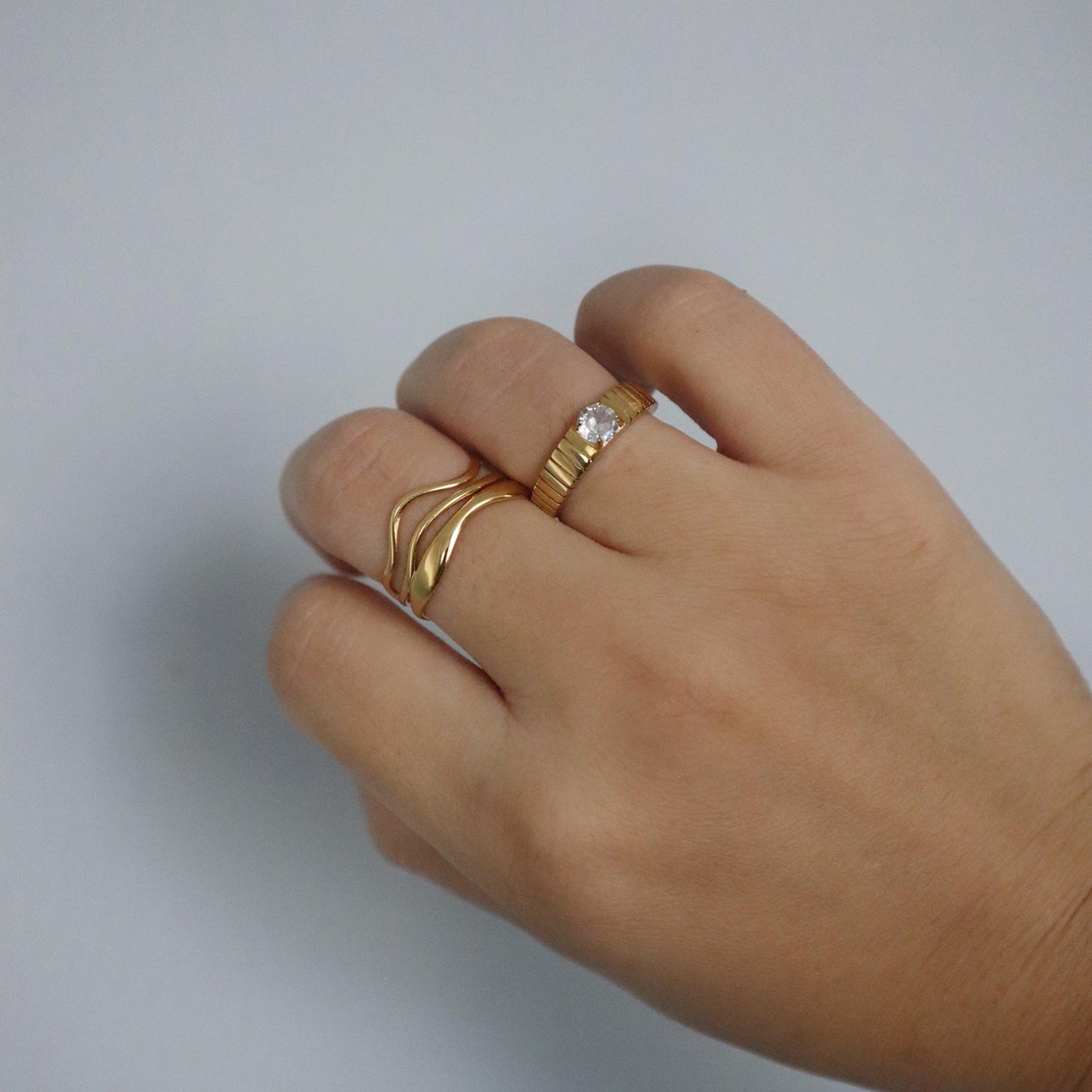 Wavy Ring | Adjustable Multilayer Ring - JESSA JEWELRY | GOLD JEWELRY; dainty, affordable gold everyday jewelry. Tarnish free, water-resistant, hypoallergenic. Jewelry for everyday wear