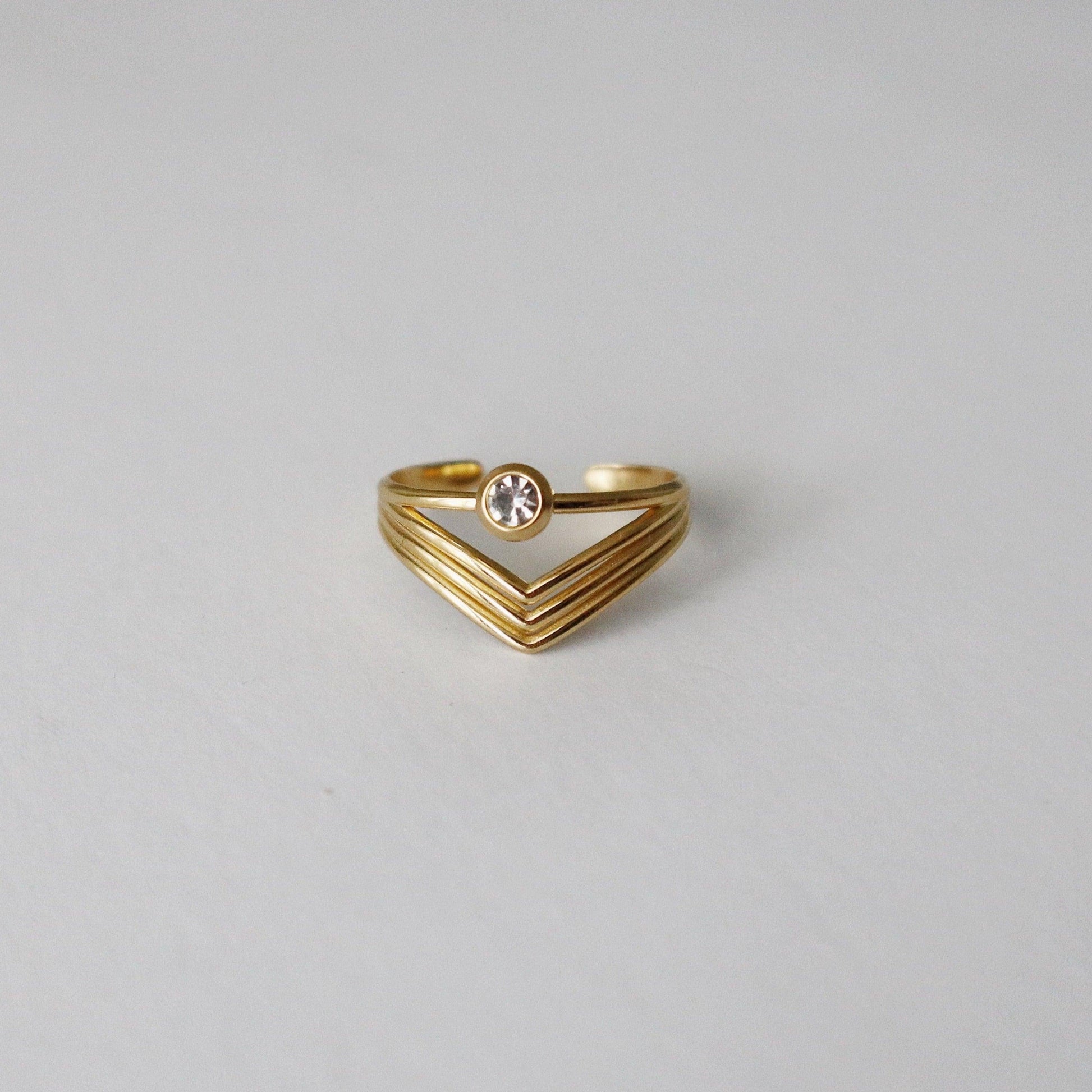 Vera Ring | Adjustable Ring - JESSA JEWELRY | GOLD JEWELRY; dainty, affordable gold everyday jewelry. Tarnish free, water-resistant, hypoallergenic. Jewelry for everyday wear