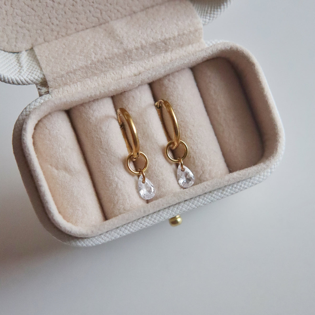 Raye Zirconia Drop Hoops