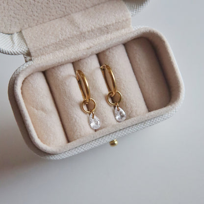 Raye Zirconia Drop Hoops