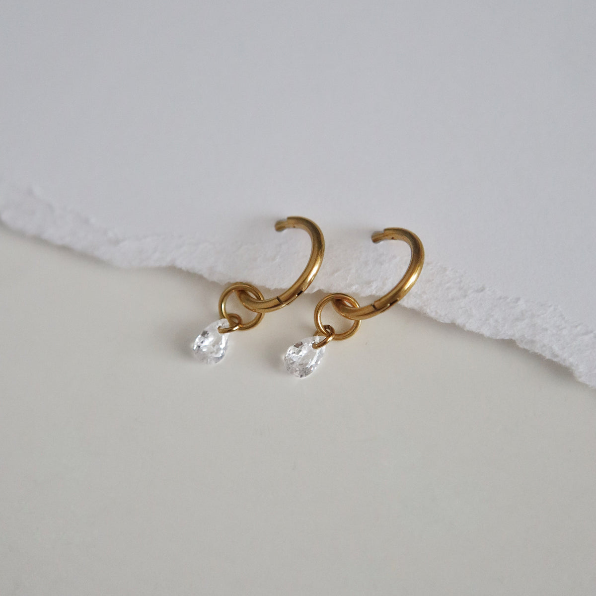 Raye Zirconia Drop Hoops