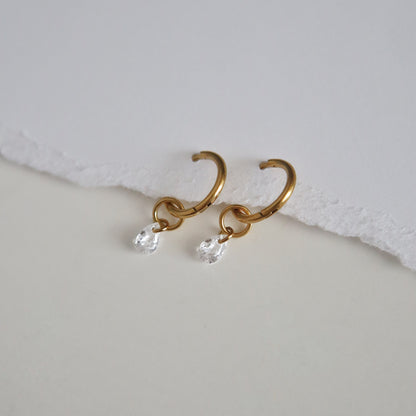 Raye Zirconia Drop Hoops