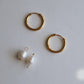 Pearl Hoops - JESSA JEWELRY | GOLD JEWELRY; dainty, affordable gold everyday jewelry. Tarnish free, water-resistant, hypoallergenic. Jewelry for everyday wear