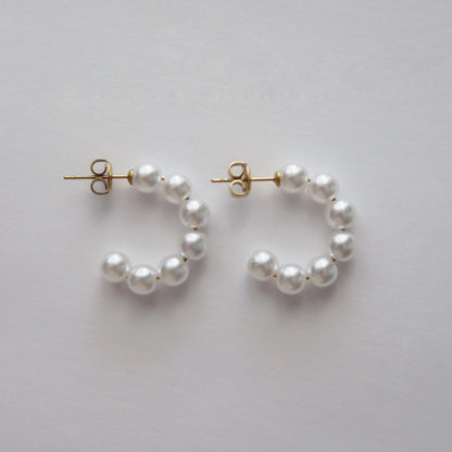 Classic Pearl Hoops | Lightweight Hoop Earrings