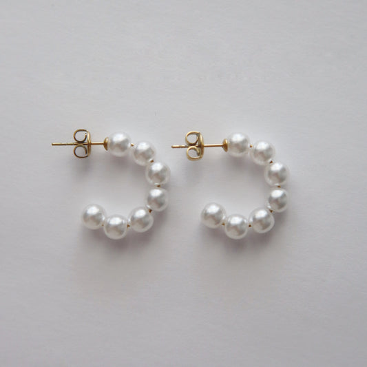 Classic Pearl Hoops | Lightweight Hoop Earrings