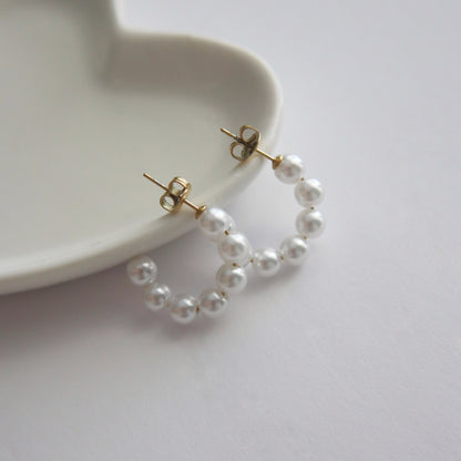 Classic Pearl Hoops | Lightweight Hoop Earrings