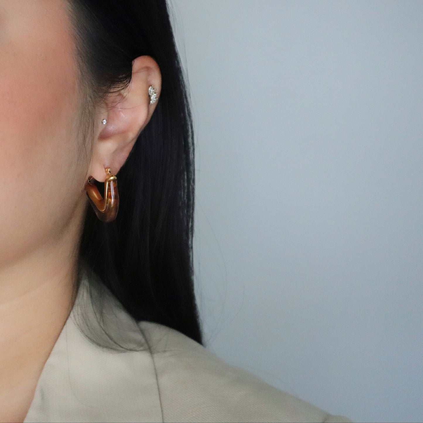 Tori Acrylic Tortoise Hoops