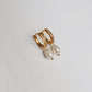 CZ Huggies with Pearl Drop - JESSA JEWELRY | GOLD JEWELRY; dainty, affordable gold everyday jewelry. Tarnish free, water-resistant, hypoallergenic. Jewelry for everyday wear