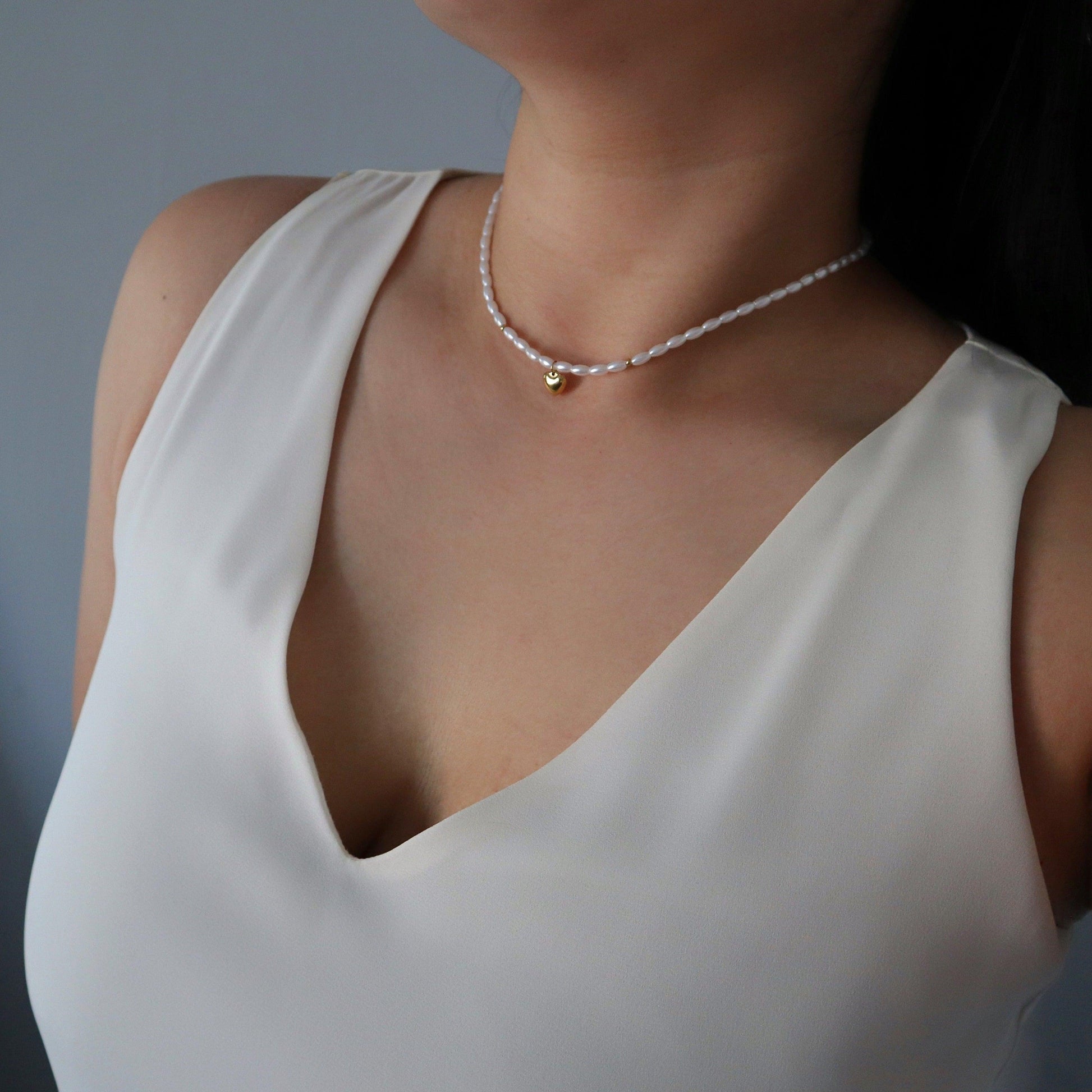 Annie Choker | Pearl Necklace - JESSA JEWELRY | GOLD JEWELRY; dainty, affordable gold everyday jewelry. Tarnish free, water-resistant, hypoallergenic. Jewelry for everyday wear