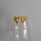 Pearl Drop Heart Earrings - JESSA JEWELRY | GOLD JEWELRY; dainty, affordable gold everyday jewelry. Tarnish free, water-resistant, hypoallergenic. Jewelry for everyday wear