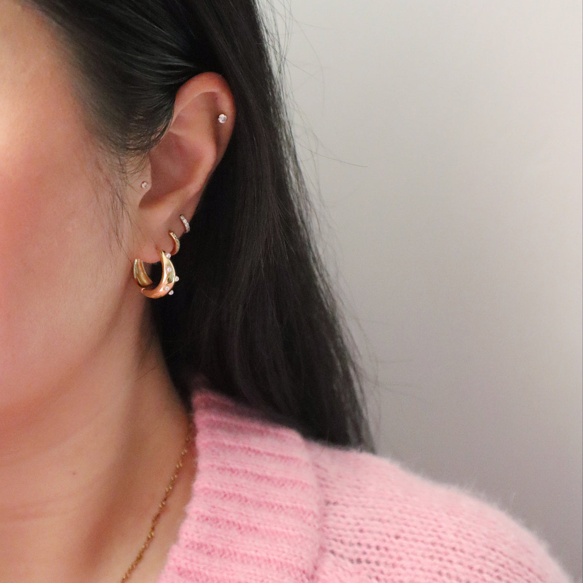 Pearl Accented Hoops
