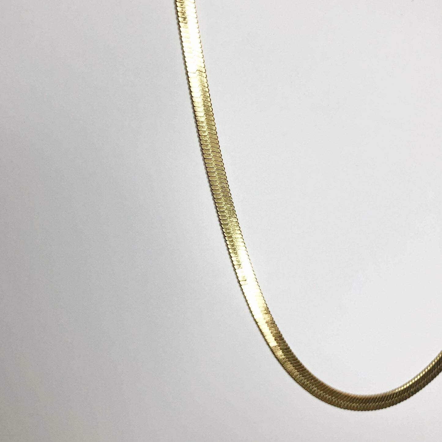 Snake Herringbone Chain | Everyday Chain - JESSA JEWELRY | GOLD JEWELRY; dainty, affordable gold everyday jewelry. Tarnish free, water-resistant, hypoallergenic. Jewelry for everyday wear