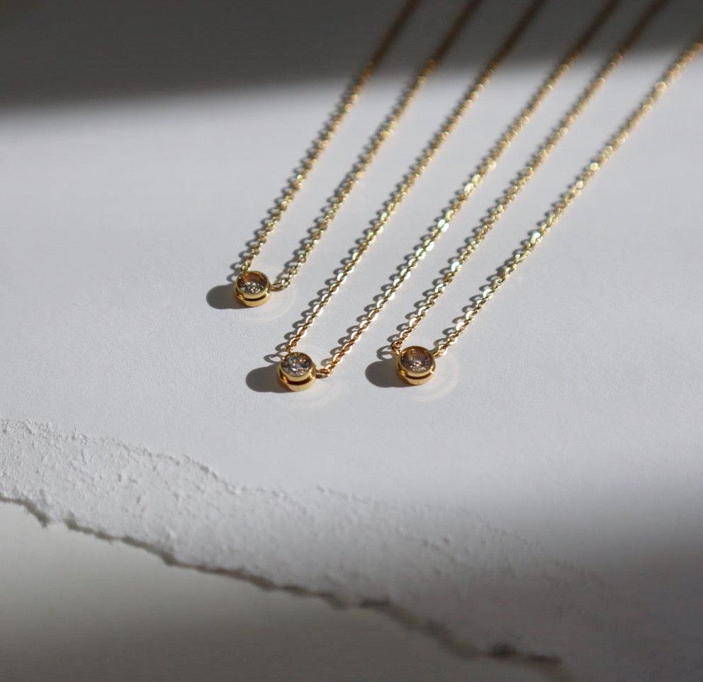 Nova Necklace | CZ Necklace - JESSA JEWELRY | GOLD JEWELRY; dainty, affordable gold everyday jewelry. Tarnish free, water-resistant, hypoallergenic. Jewelry for everyday wear