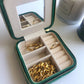 Travel Velvet Jewelry Case - Royal Green - JESSA JEWELRY | GOLD JEWELRY; dainty, affordable gold everyday jewelry. Tarnish free, water-resistant, hypoallergenic. Jewelry for everyday wear
