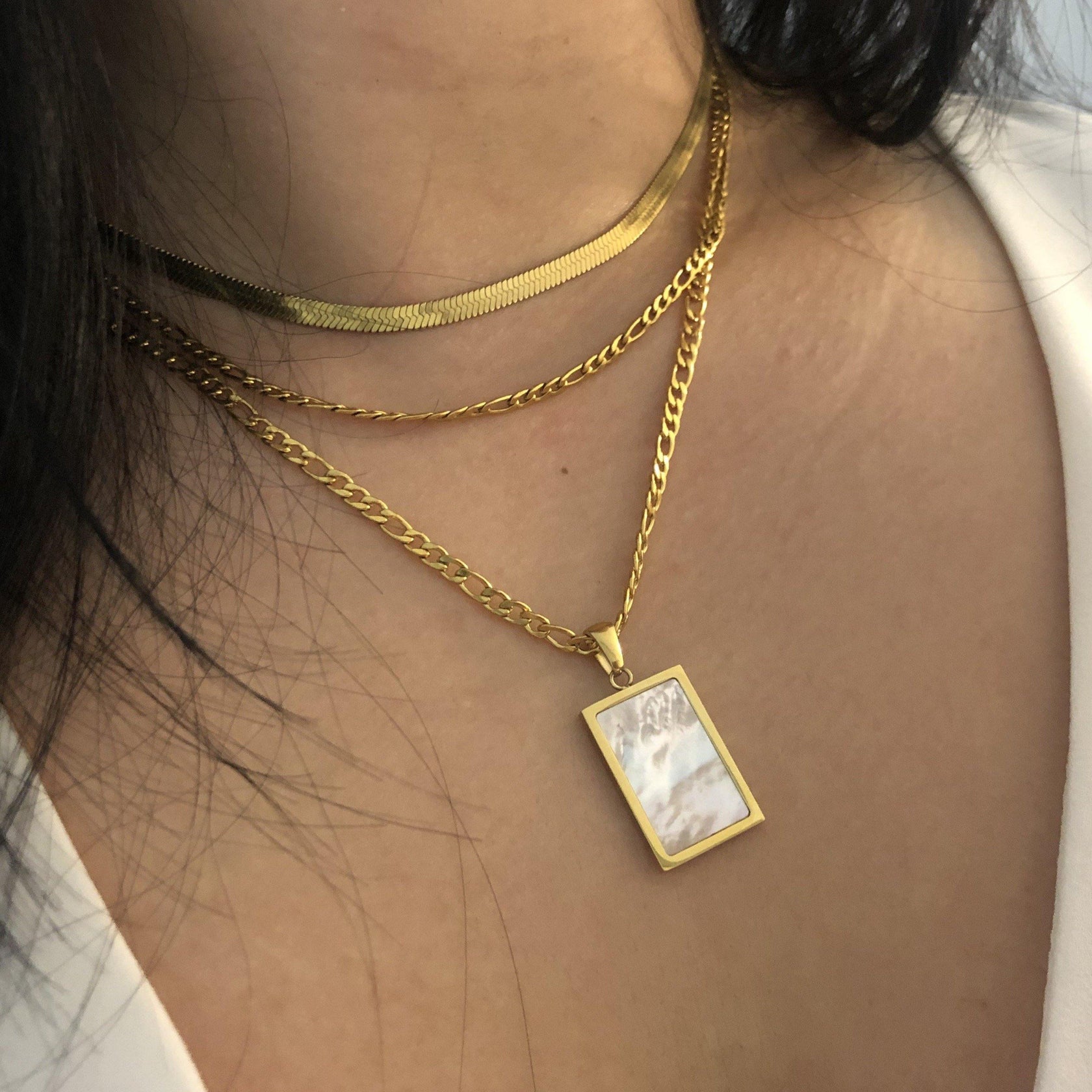 Serenity Necklace | White Shell Pendant | JESSA JEWELRY – JESSA JEWELRY