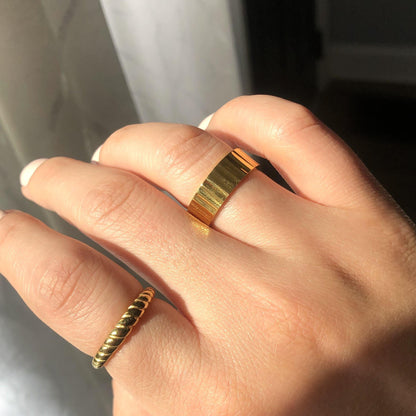 Zane Ring | Cigar Style Ring - JESSA JEWELRY | GOLD JEWELRY; dainty, affordable gold everyday jewelry. Tarnish free, water-resistant, hypoallergenic. Jewelry for everyday wear