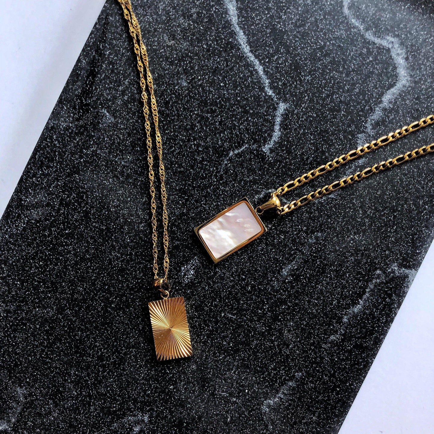 Serenity Necklace | White Shell Pendant - JESSA JEWELRY | GOLD JEWELRY; dainty, affordable gold everyday jewelry. Tarnish free, water-resistant, hypoallergenic. Jewelry for everyday wear